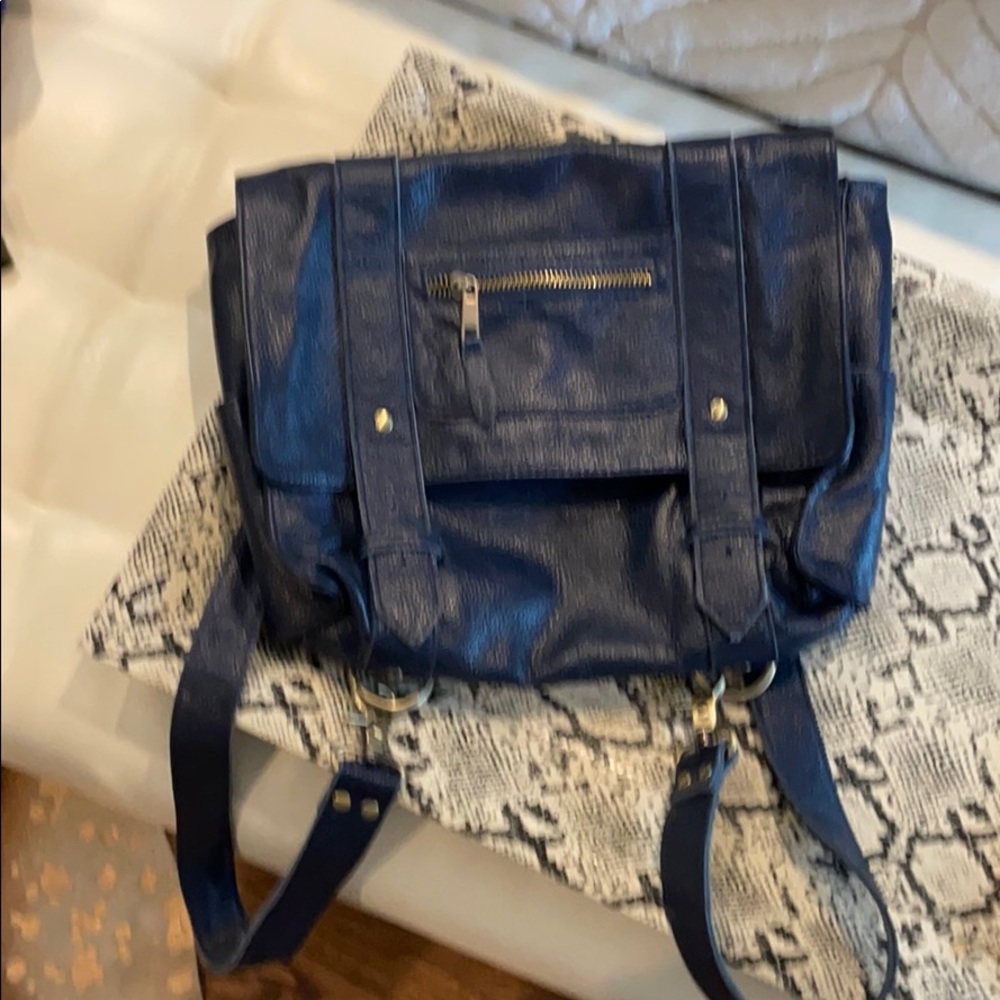 Italian Navy leather VereVerto backpack bag